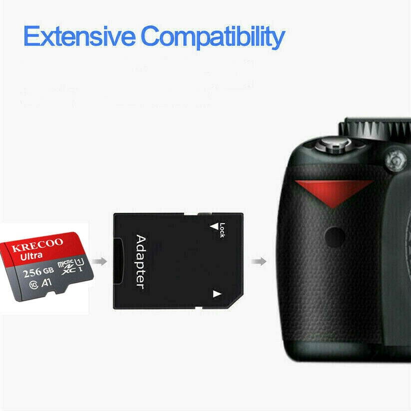 US 256GB Micro Memory Card UHS-1 Class10 Fast Flash 275MB/s TF Card With Adapter