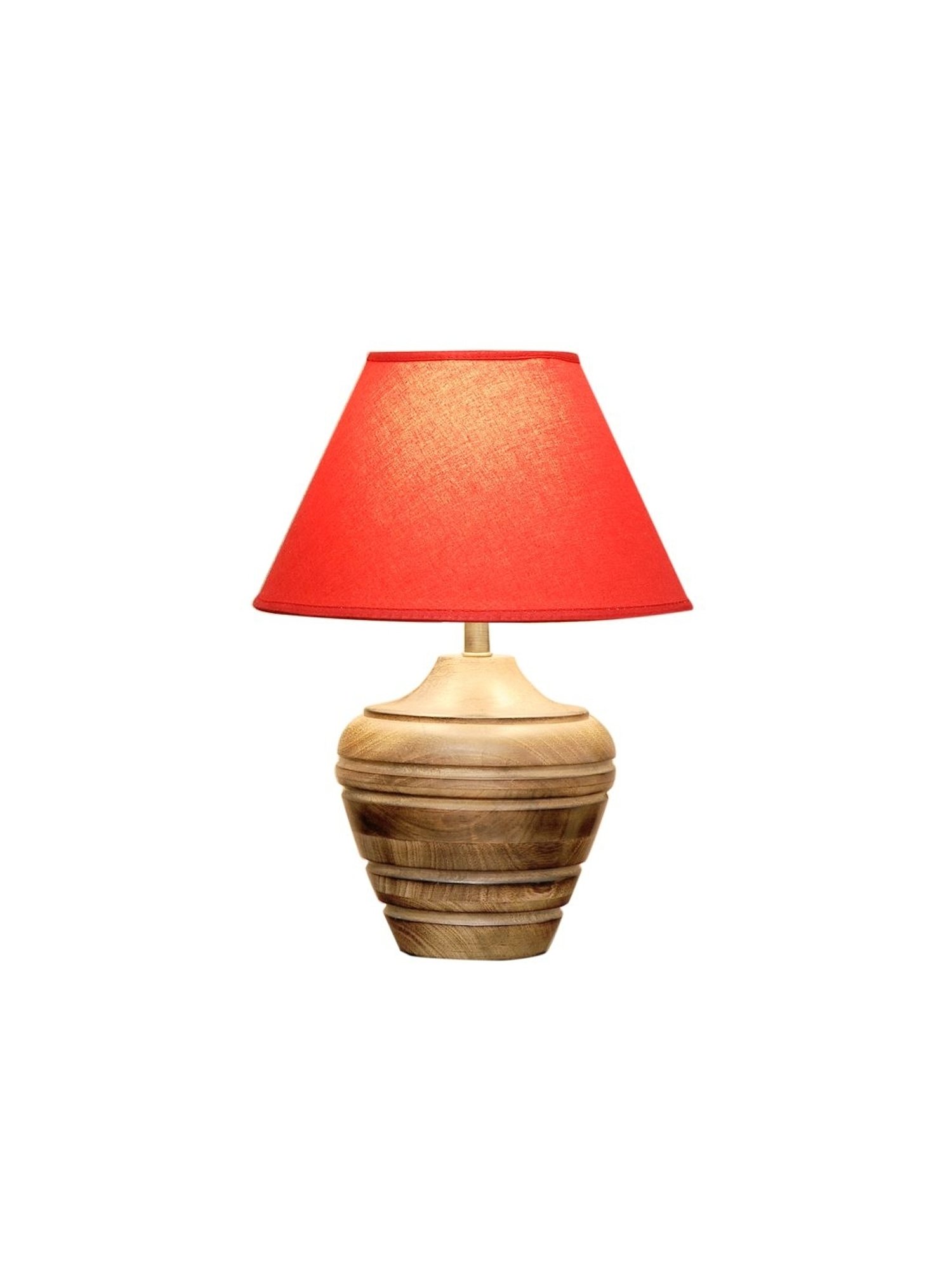 Kapoor Lamp Shades Brown & Pink Wood Knepp Mini Carved Table Lamp