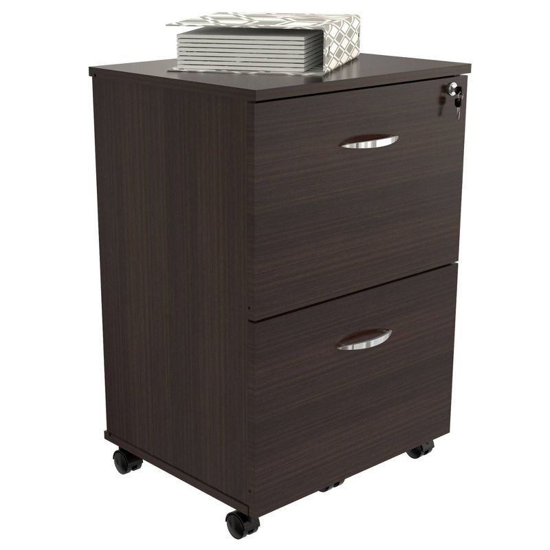 2 Drawer Locking File Cabinet Espresso - Inval