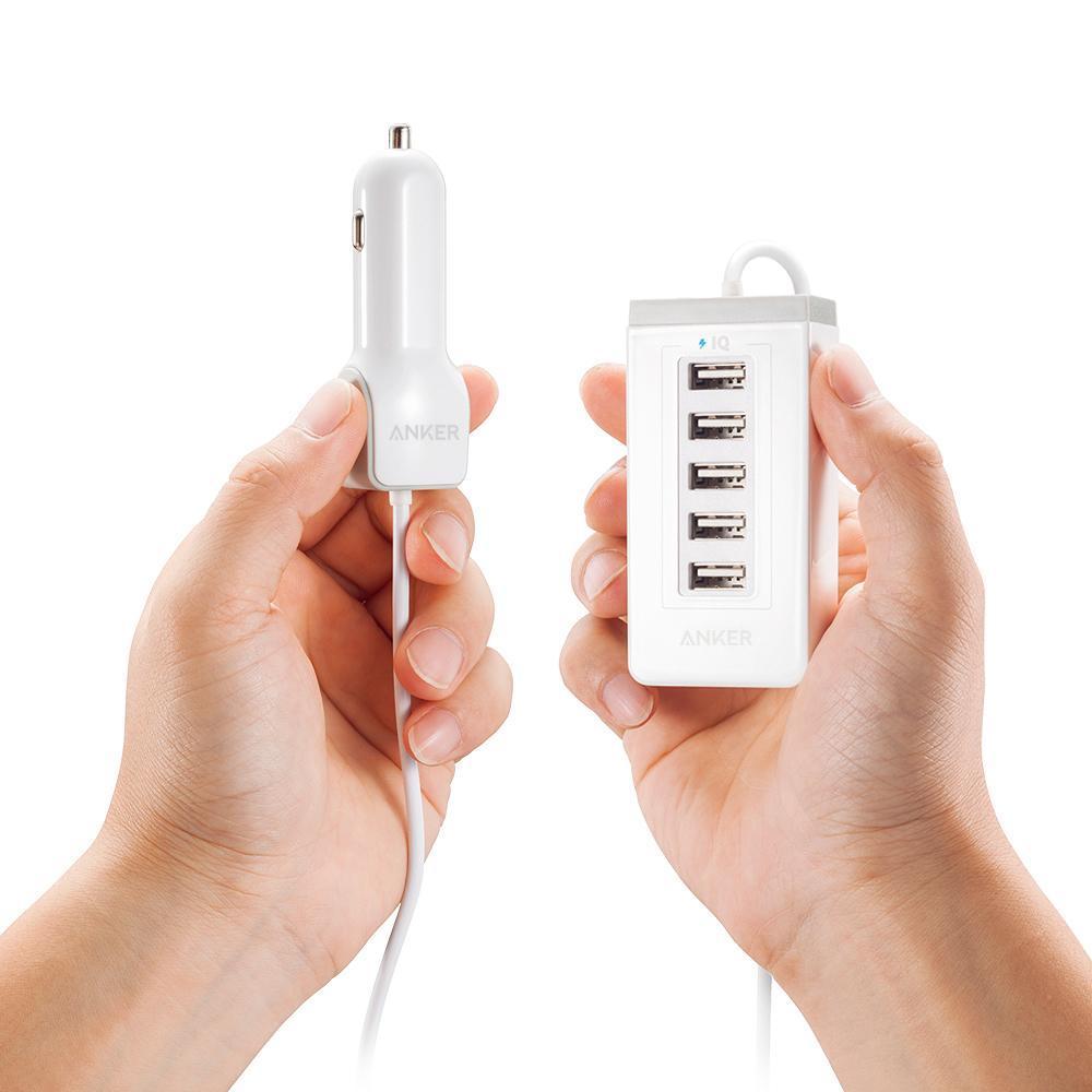 Anker&reg; 40W 5-Port USB Car Charger with PowerIQ&trade; Technology for iPhone and more