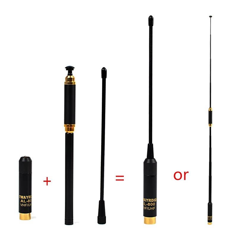 70cm 2m 144430mHz Telescopic Ham Handheld Radio Extendable Antenna High Gain 10W Dismountable Antenna for Baofeng BF UV3R YAESU VX1R VX2R VX3R TYT Radio