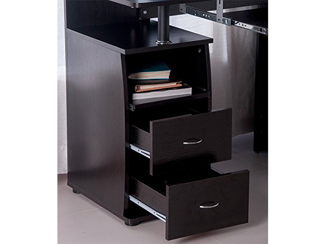 Home Office Computer Desk Gaming Desk Home Office Desk Computer Desk Study Workstation Furniture Table with Keyboard Tray and Drawers ,Black,GT39