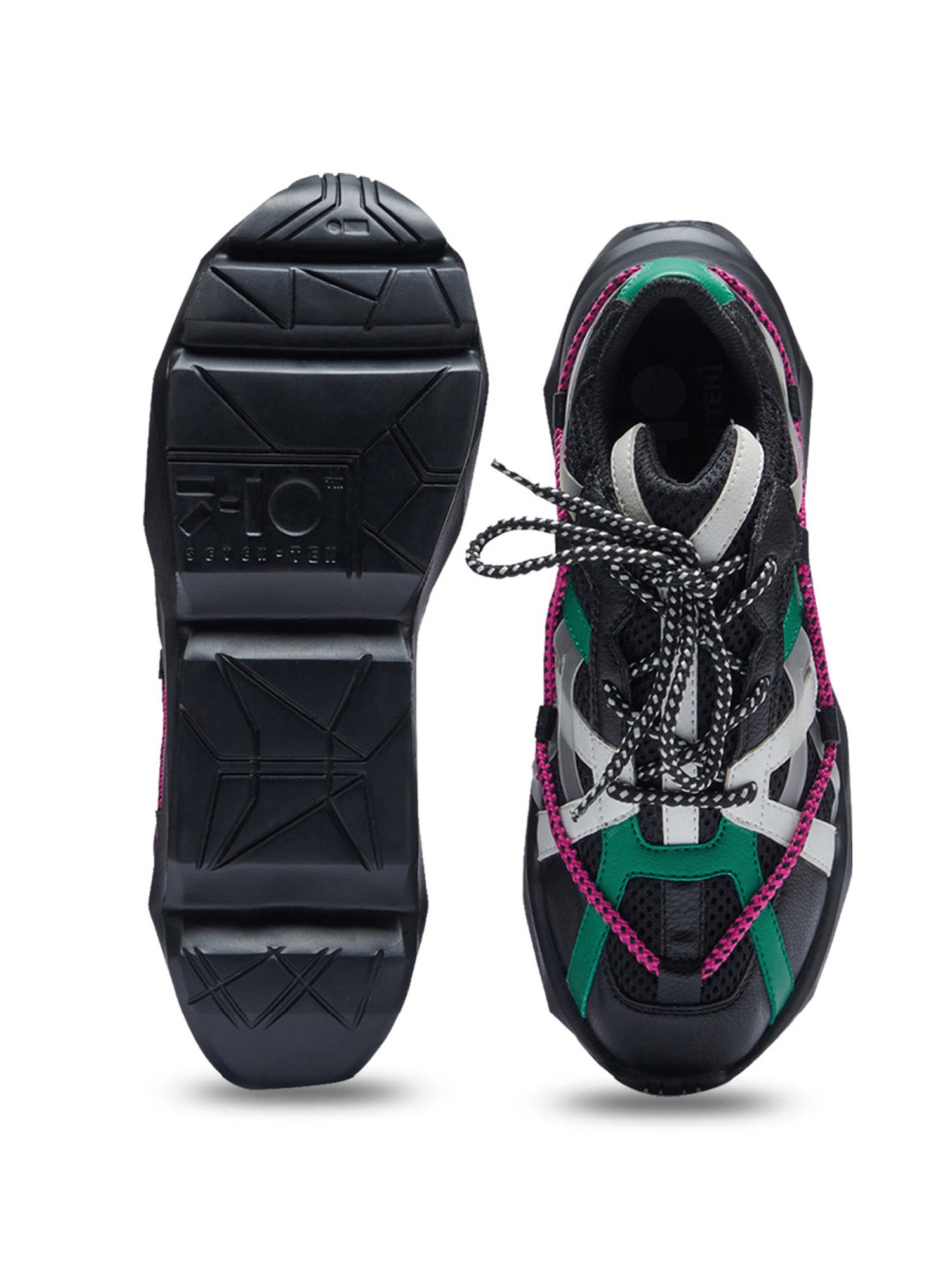 7-10 Women's Black & Green Elevate Street Sneakers