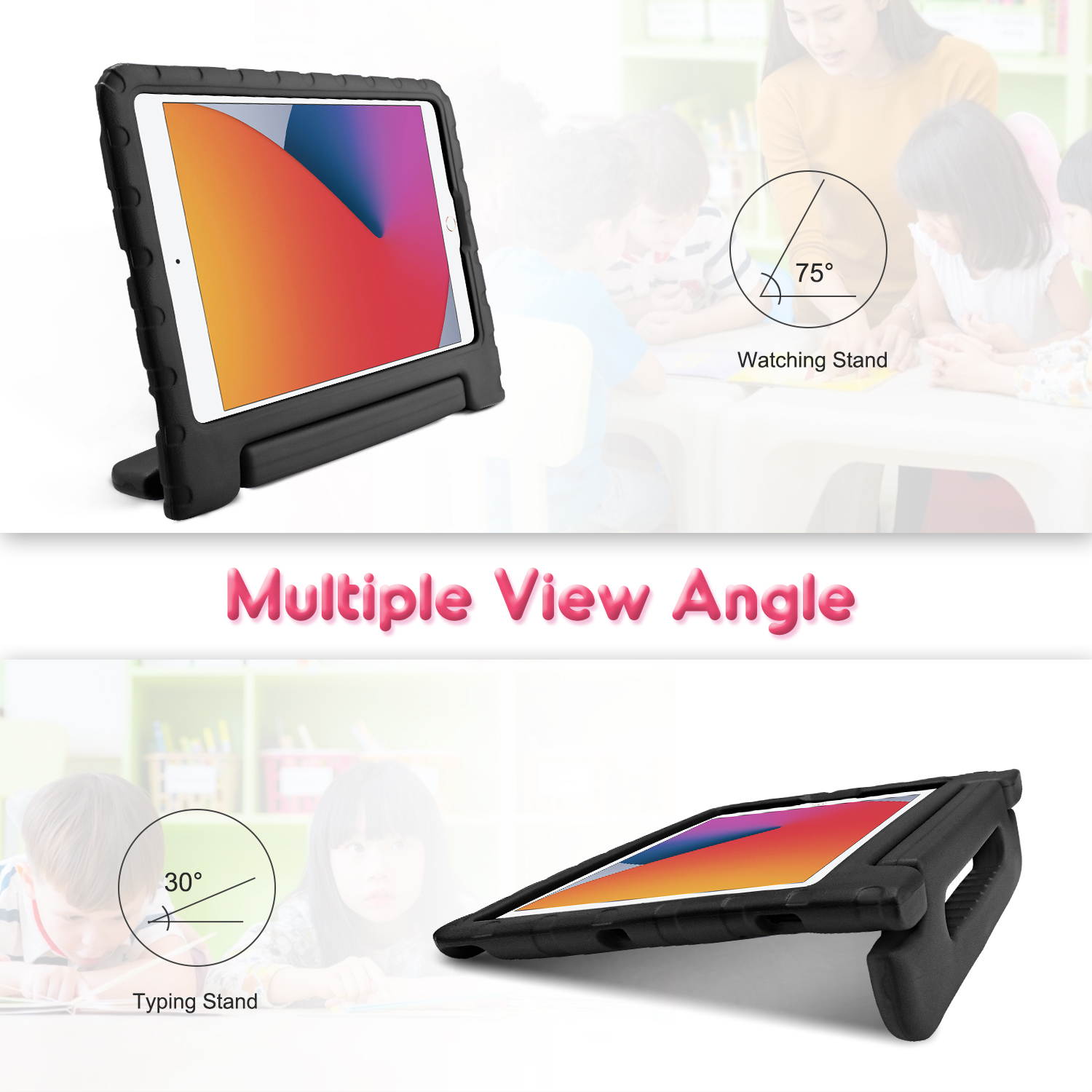 Donwell For iPad Air 4 10.9 inch 2020/iPad Pro 11 inch 2018 Stand Case Cover Kids Folding Handle Shockproof Foam Lightweight Flexible kickstand ,Full Body Rugged Boys Girls EVA Cover