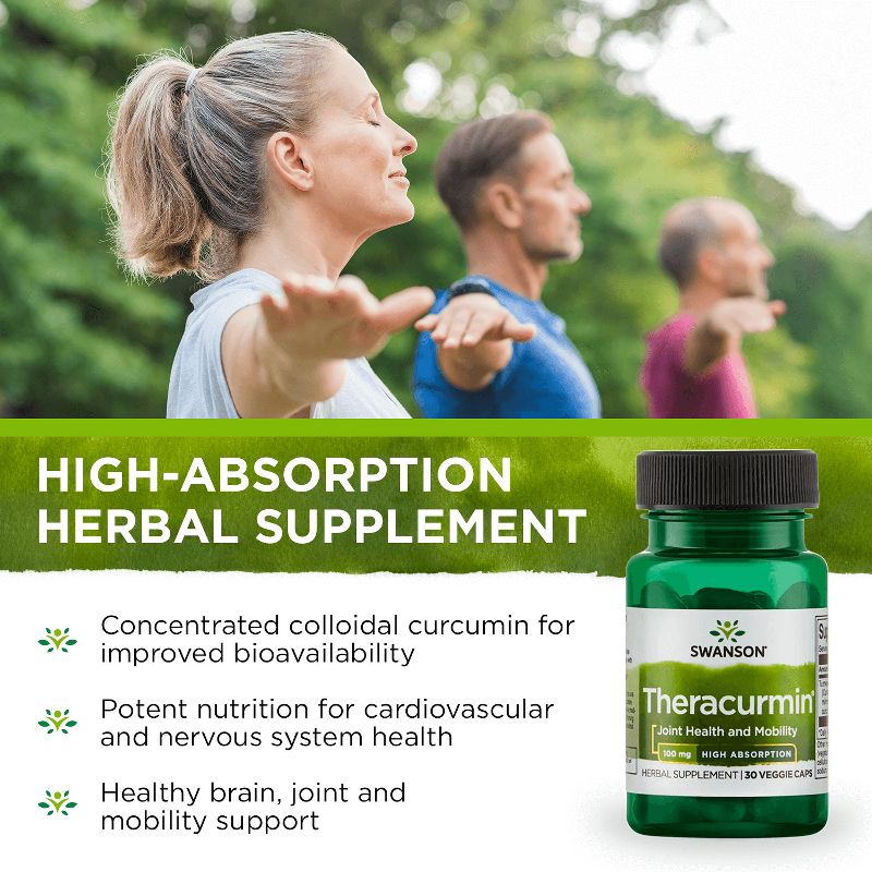 Swanson High Absorption Theracurmin Vegetable Capsules, 100 mg, 30 Count