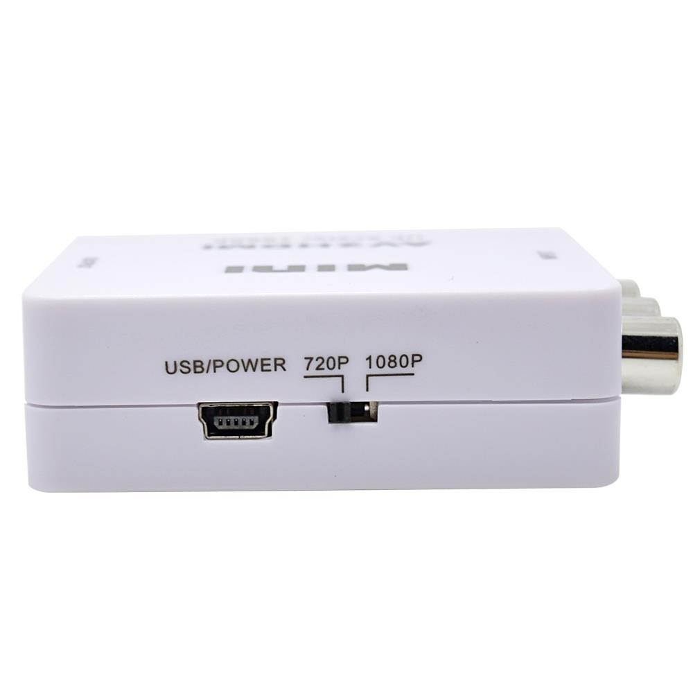 Hot Sale White RCA AV HDMI CVBS to HDMI Adapter HD 720P 1080P AV to HDMI Mini av2hdmi Video Converter