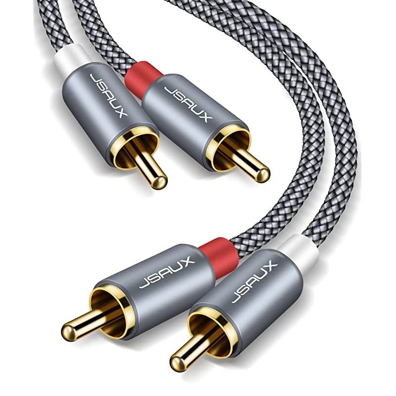 RCA Stereo Cable 66ft2M Dual Shielded GoldPlated 2RCA Male to 2RCA Male Stereo Audio Cable for Home Theater HDTV Amplifiers HiFi Systems Grey