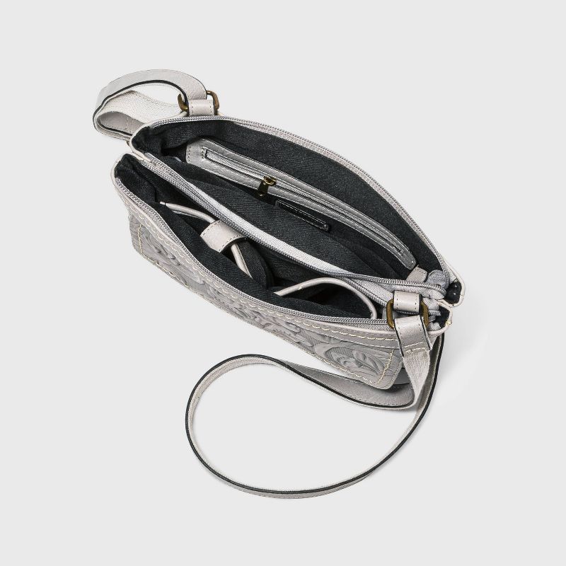 Concept Floral Print Crossbody Bag - Light Gray