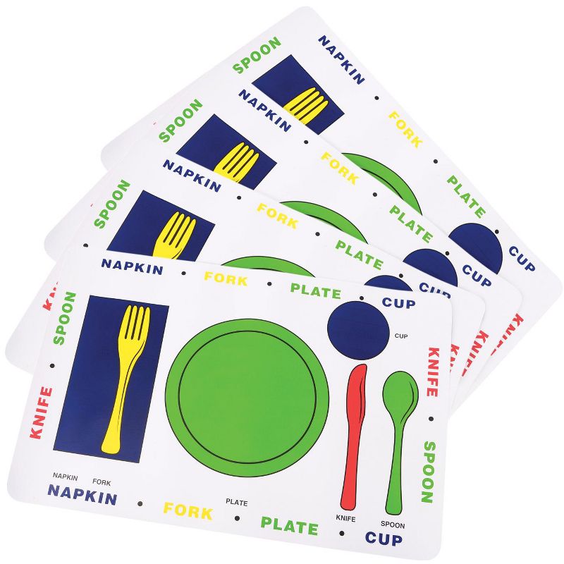 Marvel Education Co Labeled Meal Mats, 12 x 18 Inches, set of 4