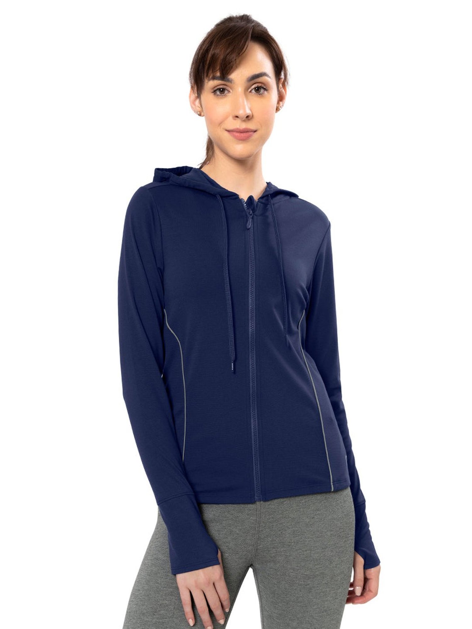 Amante Blue Hooded Sports Jacket