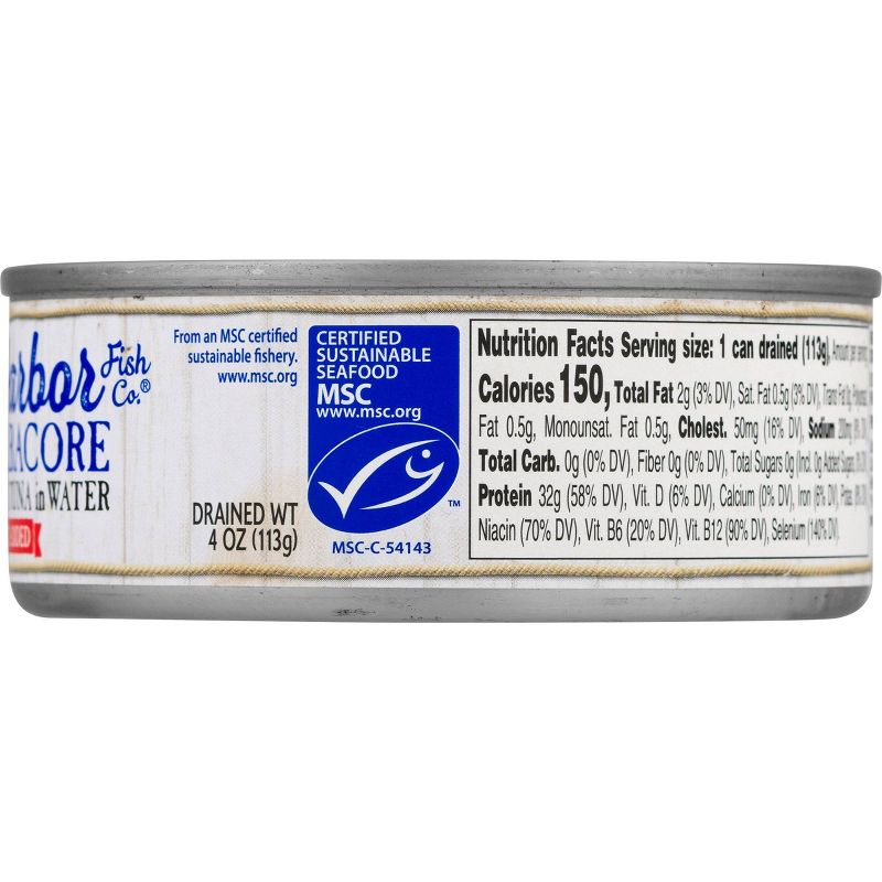 Blue Harbor Solid Albacore Tuna in Water No Salt Added - 4.6oz