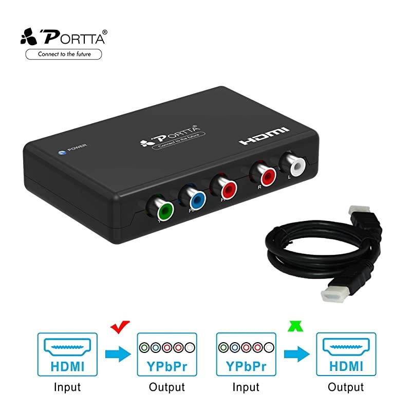 HDMI Converter HDMI to YPbPr RGB Component Plus RL Audio Converter V13 Support 1080P60Hz 2 Channel LPCM HDMI Audio Extractor for HDTV PS3 PS4 HDVD Player Wii Xbox with 2M HDMI Cable