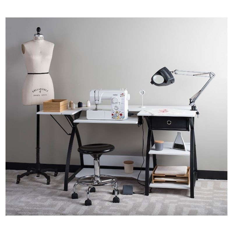 Sew Ready Comet Hobby And Sewing Desk Black/White - Studio Designs