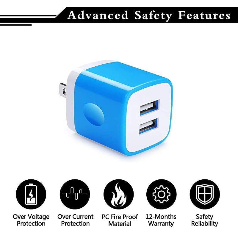 Adapter 3Pack 21A Wall Port Charger Box Charger Plug Heads Quick Charger Brick Compatible with iPhone 1111 Pro MaxXs MaxXsXRX876S6 Plus LG G8 G7 V35 ThinQ G6 G5 G4 G3 V30 V35 V40
