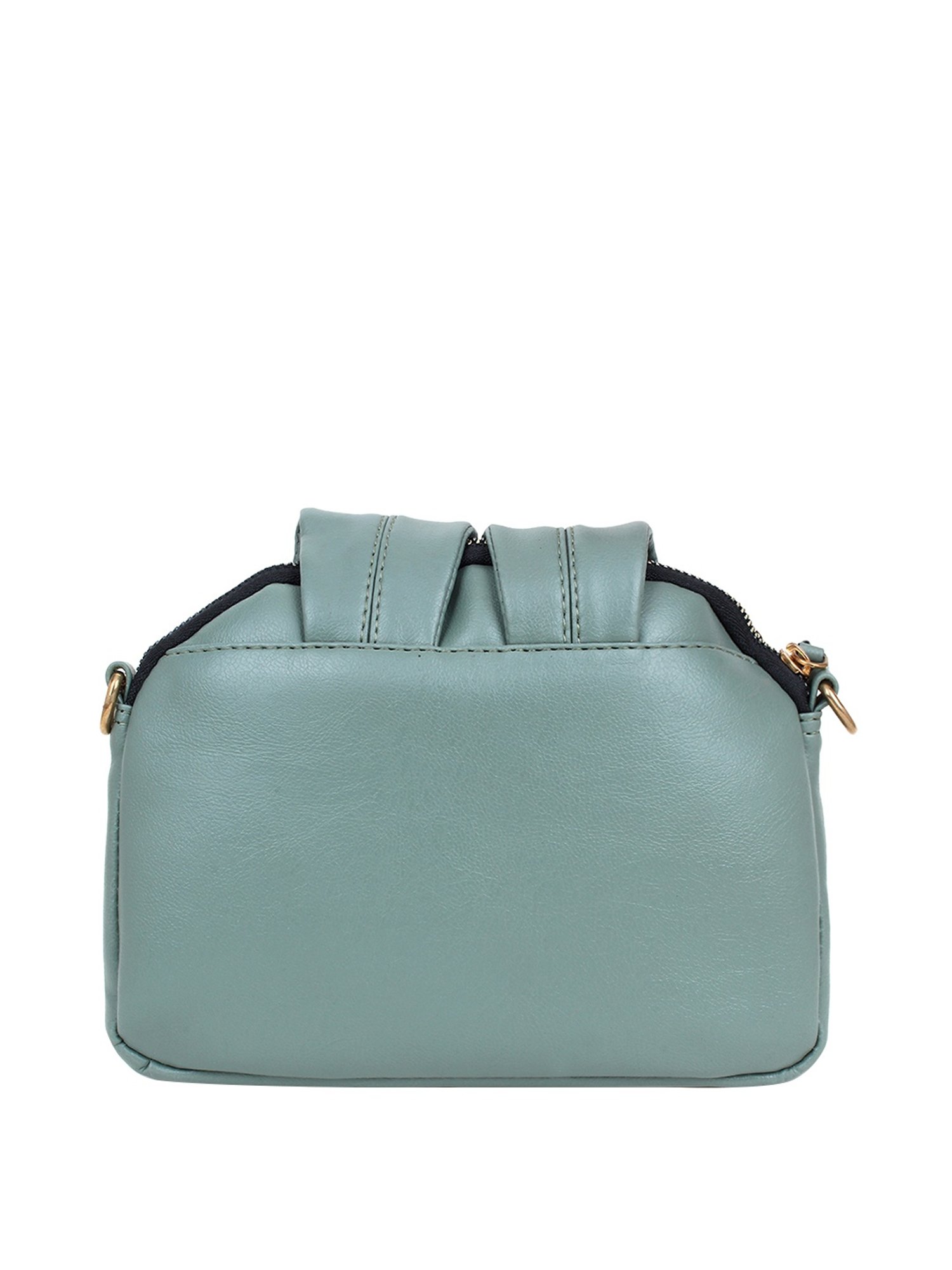 Yelloe Green Solid Medium Sling Handbag