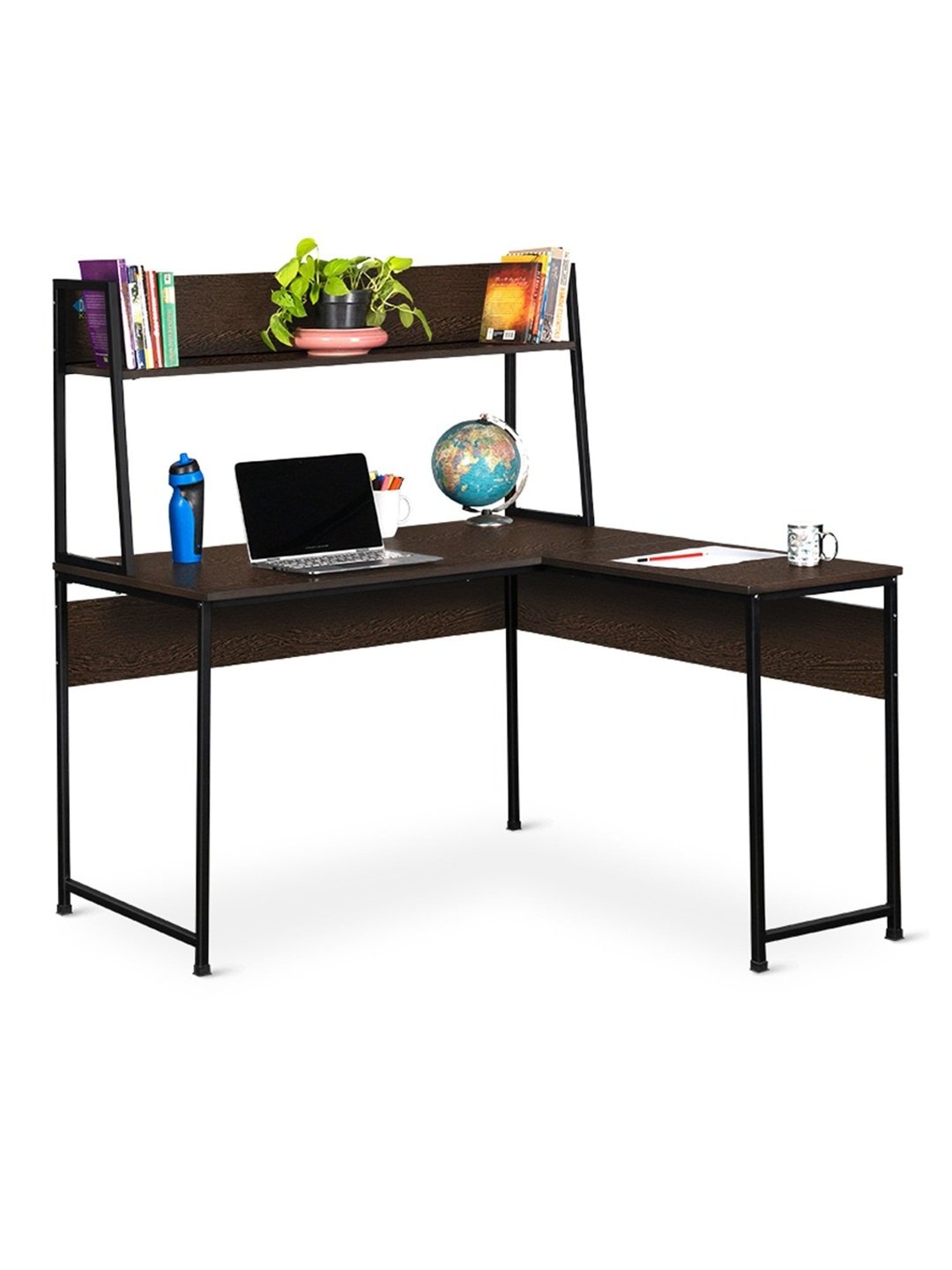 Delite Kom Yoda Flowery Wenge Black Metal Free Standing Study Table