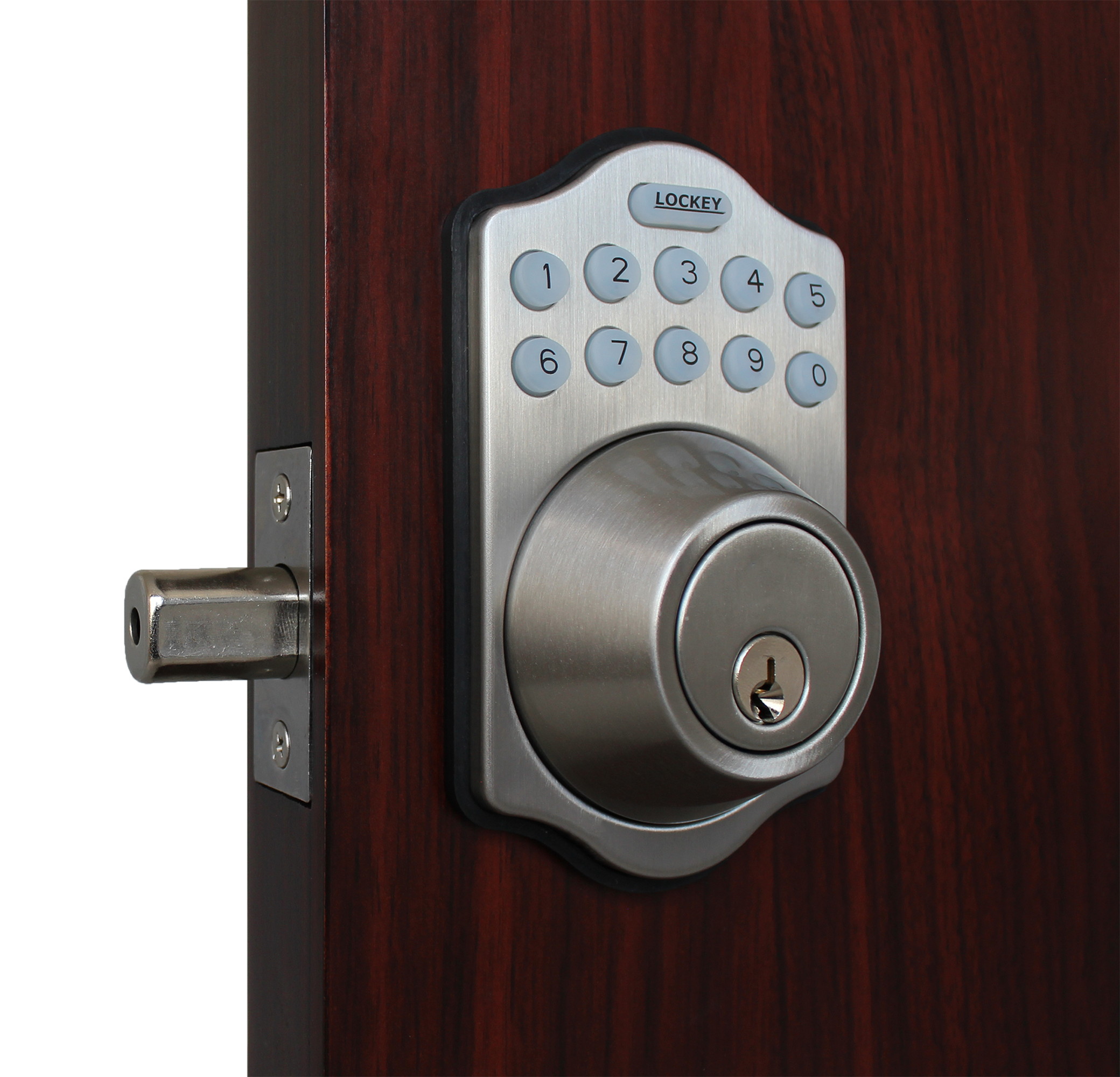 LockeyUSA E910OIL Electronic Push Button Digital Door Lock, Access Control, Combination, Remote Capable, Keyless Deadbolt Door Lock with Keypad Access in Oil Rubbed Bronze