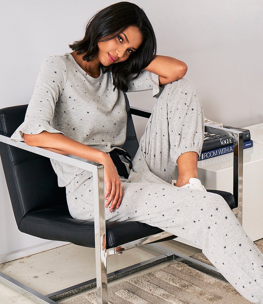 CeCe Star Print Jogger Coordinating Lounge Pants