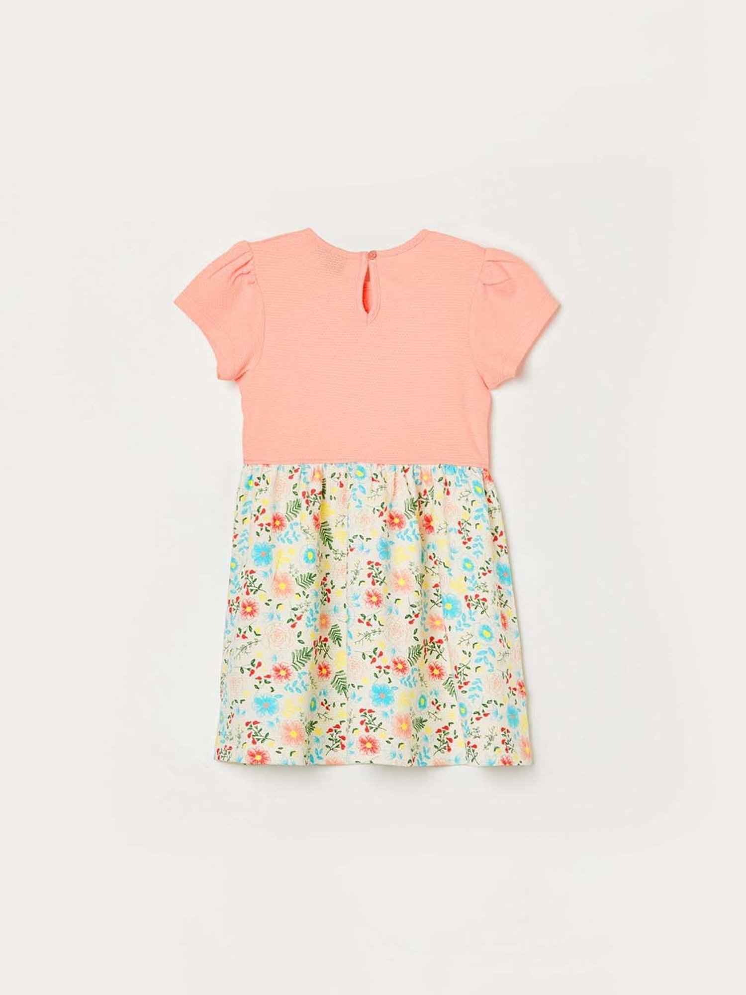 Juniors by Lifestyle Kids Peach Cotton Printed Dress
