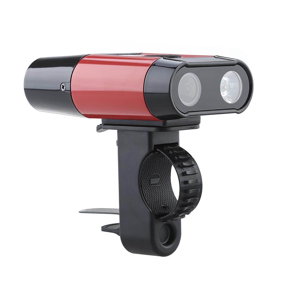 Multi function 1080P Full HD 5.0MP Action Camera Sport Bicycle Motorcycle Video DVR Camcorder 600 Lumen Bike Light with Power Bank Red