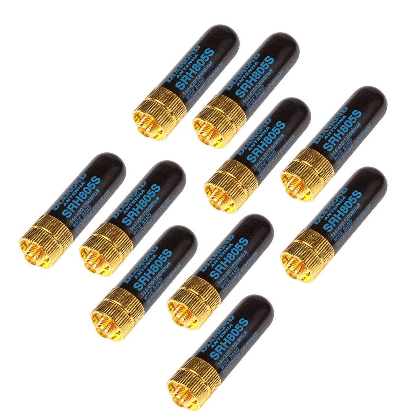 10 PCS Dual Band UHF+VHF SRH805S SMa Female Antenna with NA-805 SMA Female Dual Band Short Nagoya Antenna
