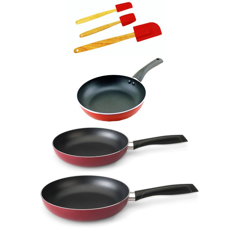 BergHOFF 6Pc Non-Stick Fry Pan Set, Red