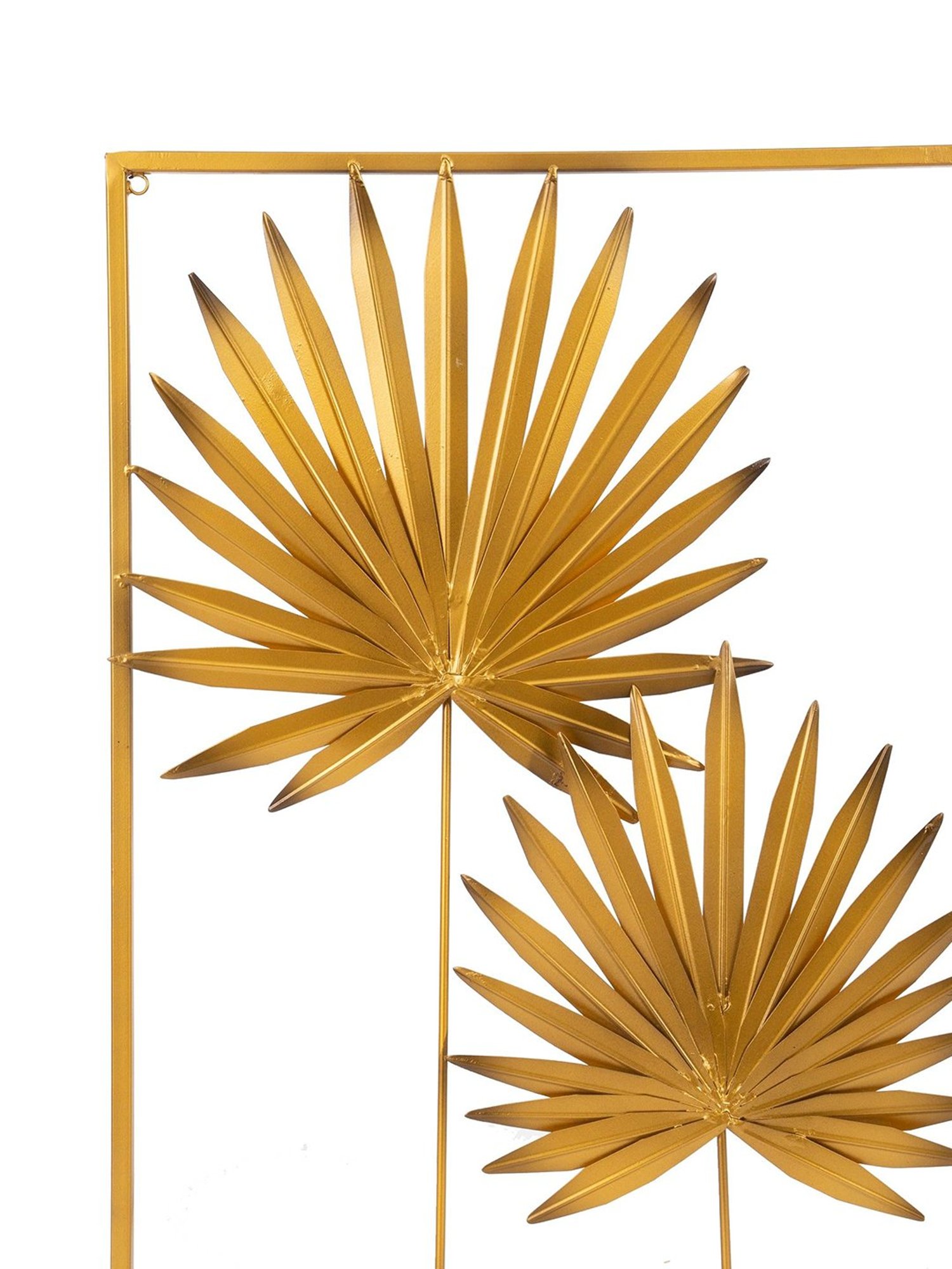 Home4U Golden Mild Steel 45 cm Plant Wall Art - Set of 2