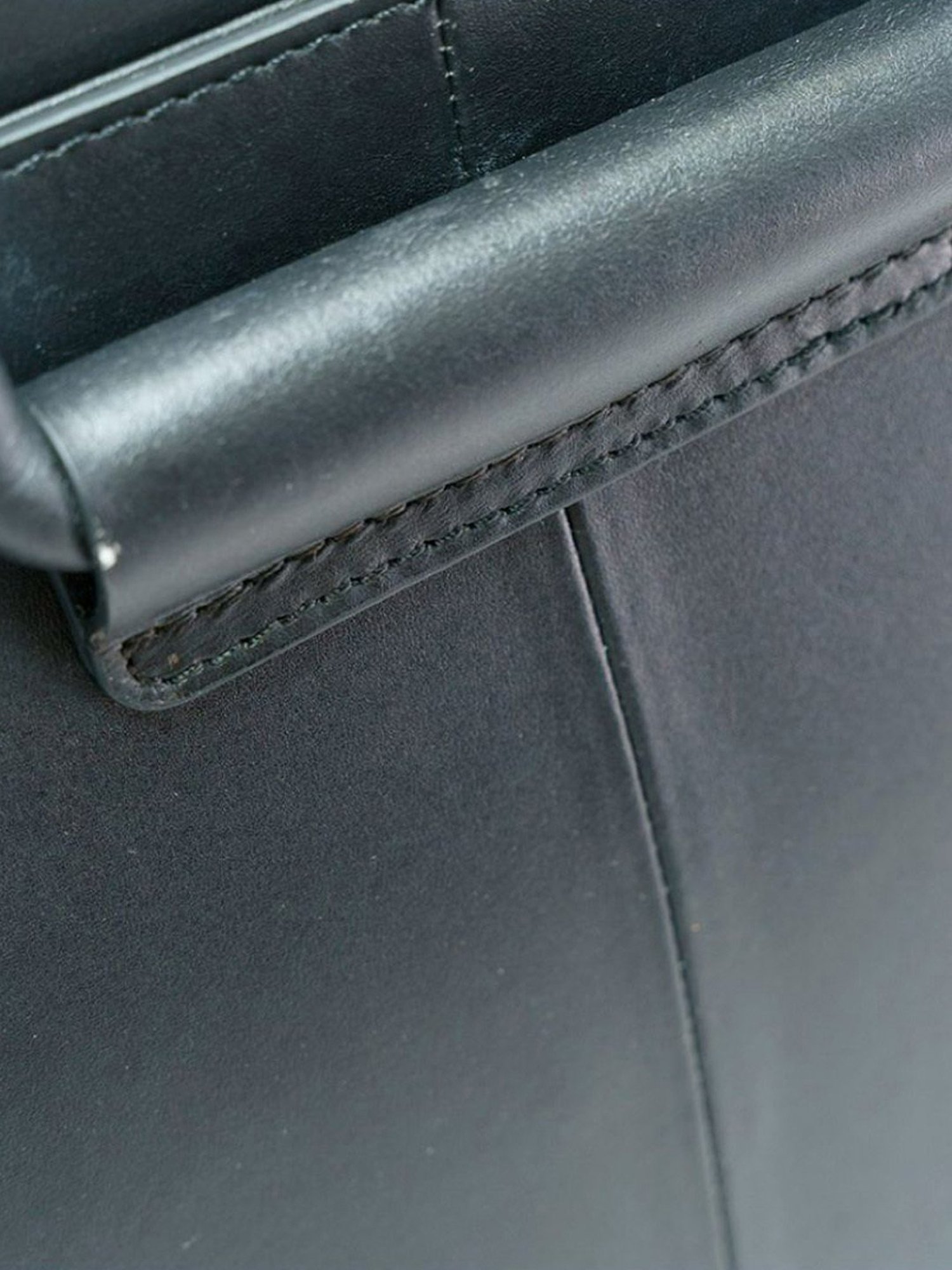 RI2K London Black Leather Large Satchel Handbag