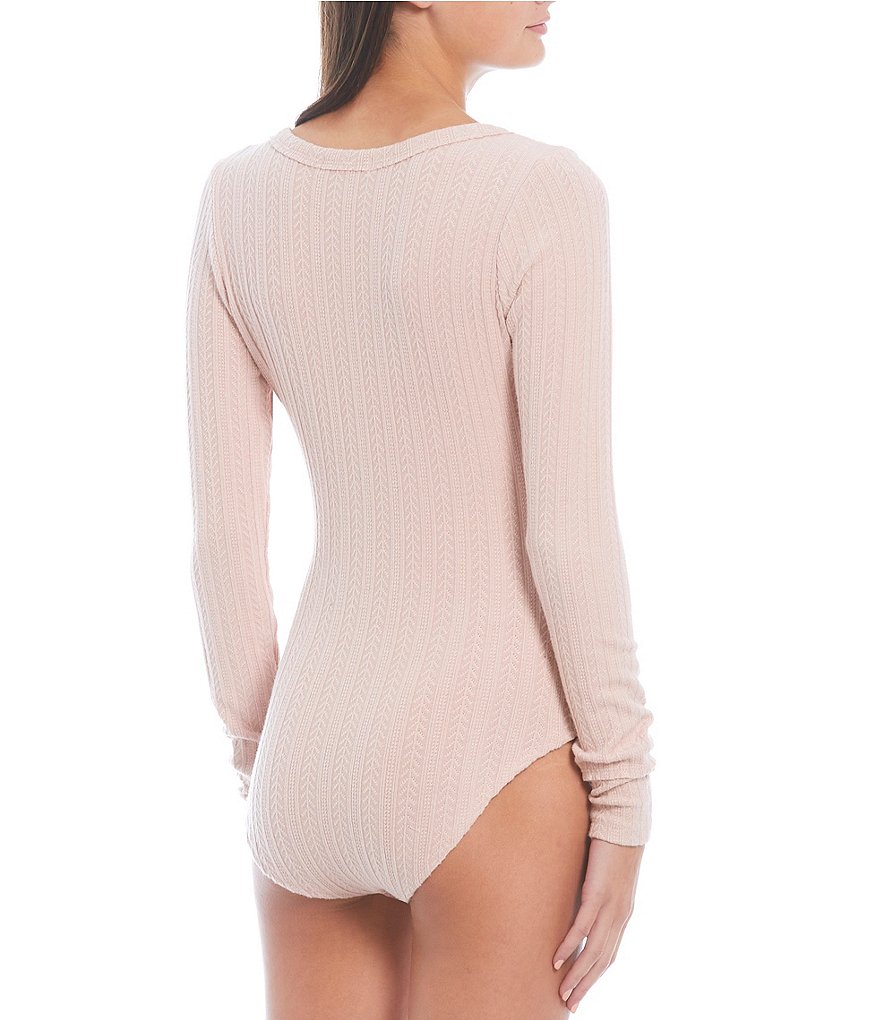 Coco + Jaimeson Long-Sleeve Textured-Knit Bodysuit