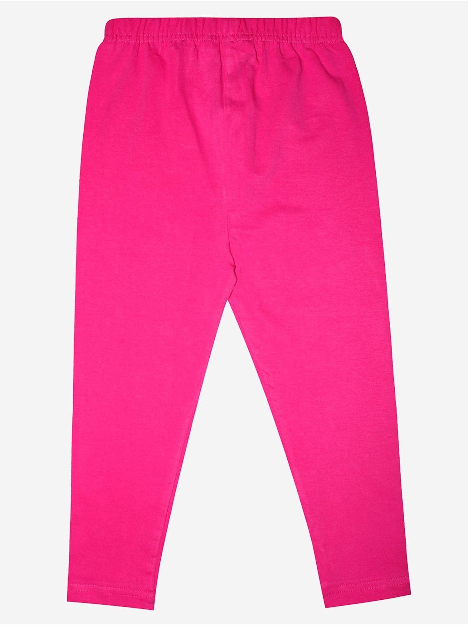 Kiddopanti Kids Pink Solid Leggings
