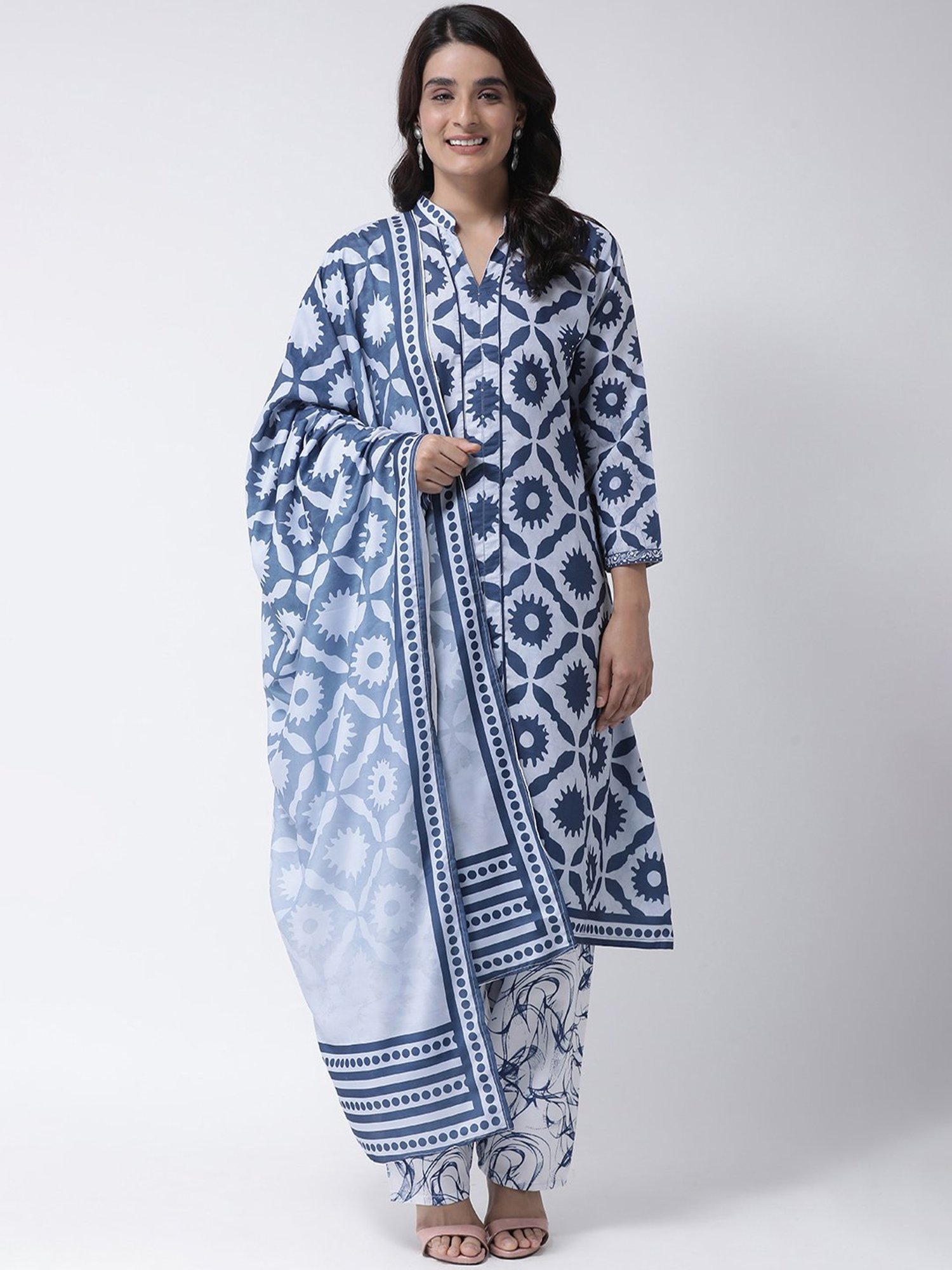 Hangup Blue Printed Dupatta