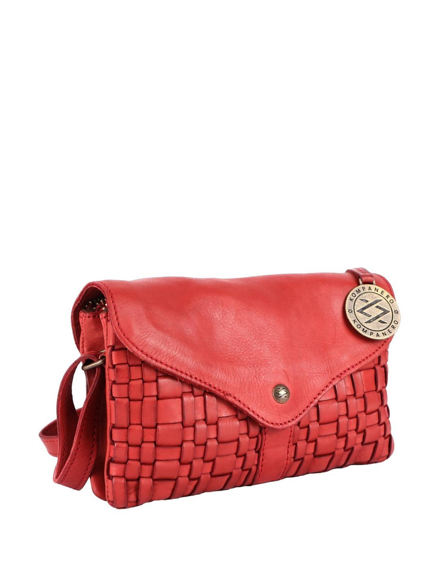 KOMPANERO Mia Red Textured Sling Handbag