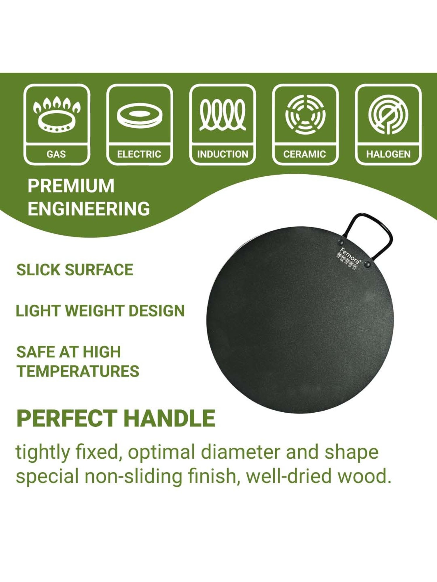 Nirlon Pure Grade Virgin Aluminium Non-stick Induction Base Flat Tawa - 26 cm Diameter