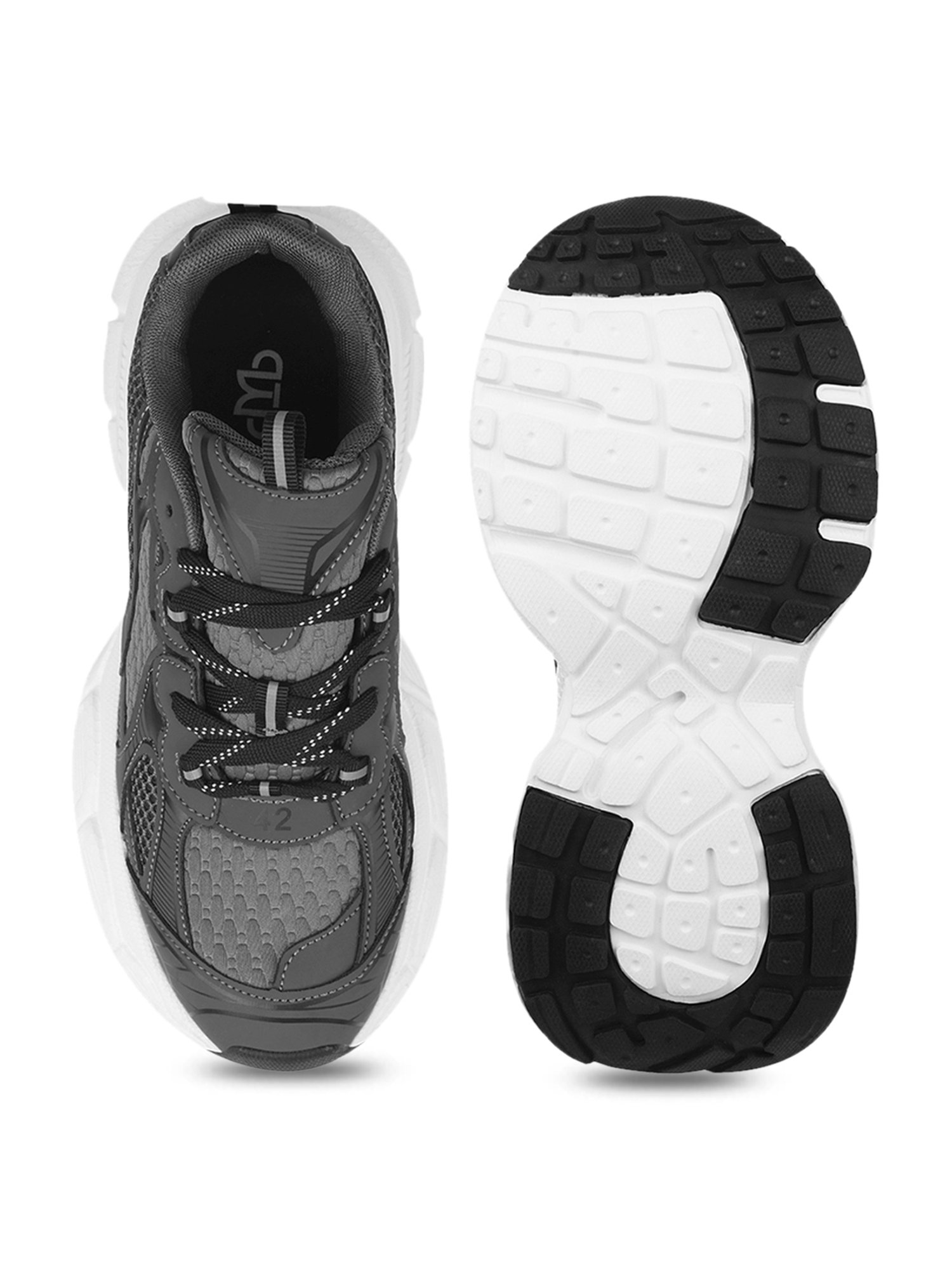 The White Pole Men's Grey Casual Sneakers