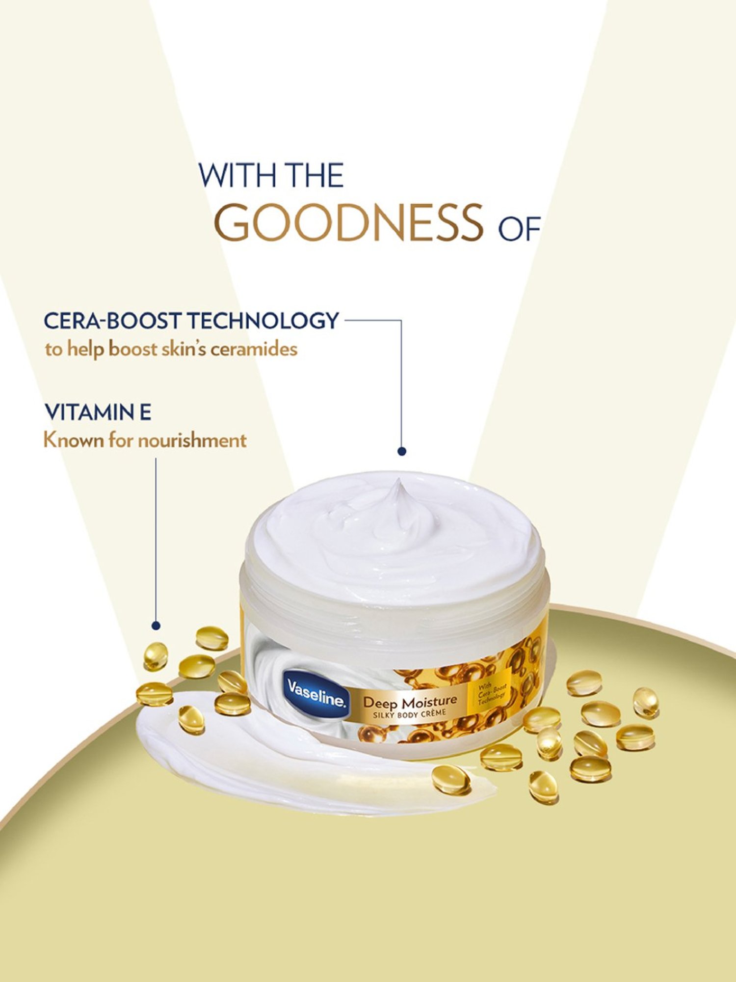 Vaseline Deep Moisture Silky Body Creme - 180 gm