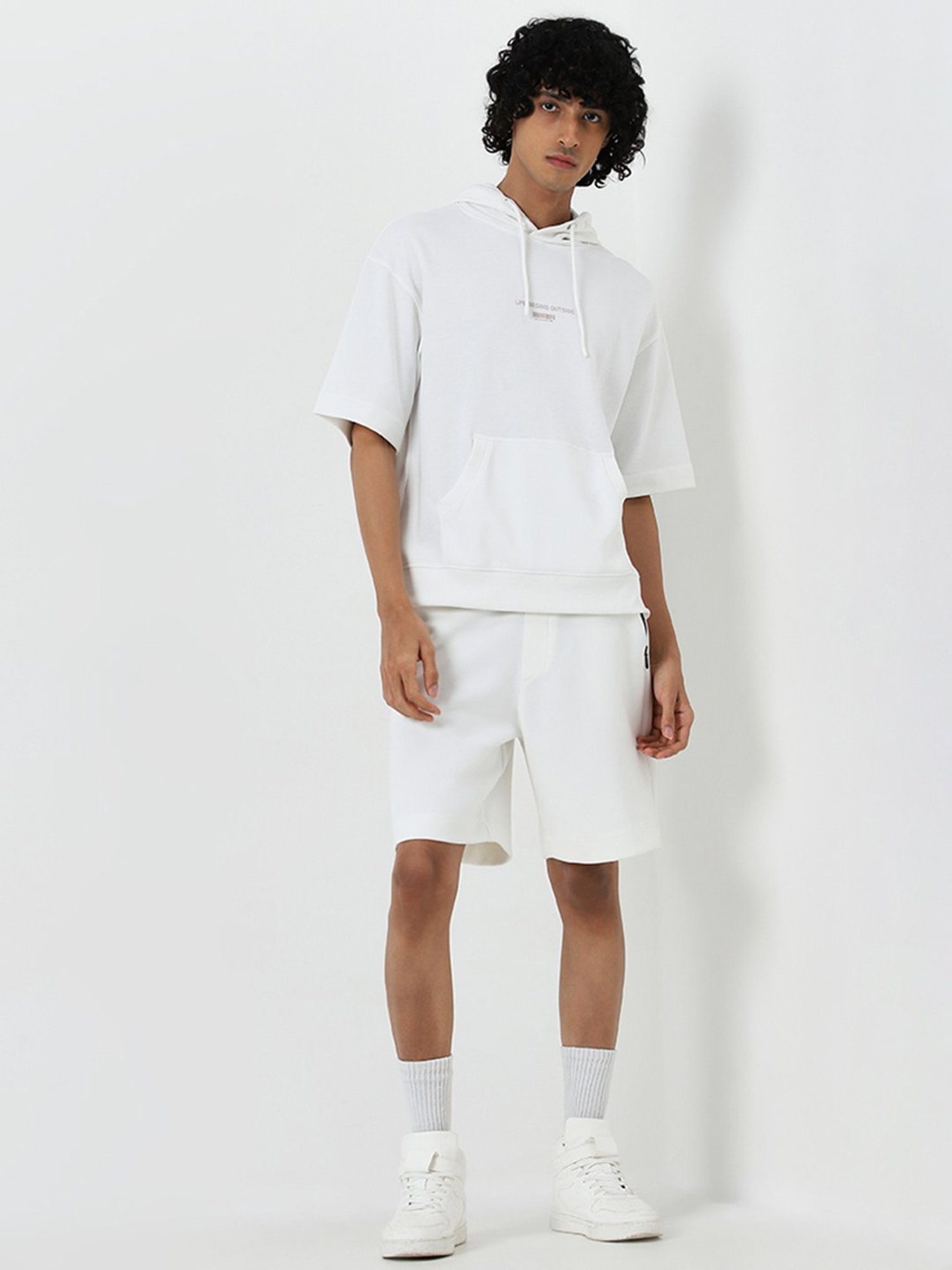 Studiofit by Westside White Text-Printed Relaxed-Fit Sweatshirt