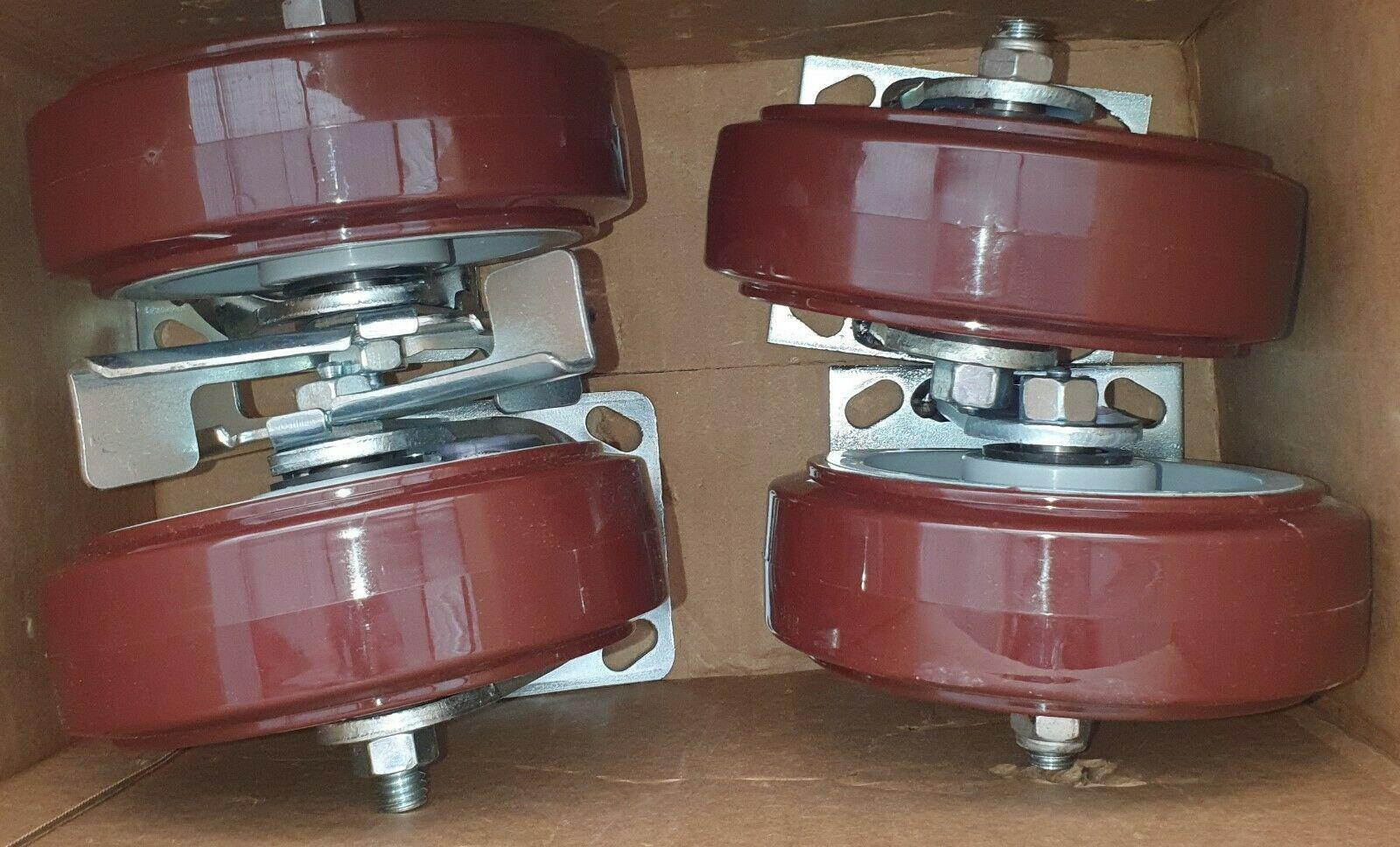 Greenlee 449U04 6" Caster it w/ 2 Side Locks 900 lb. Load Rating Set of 4