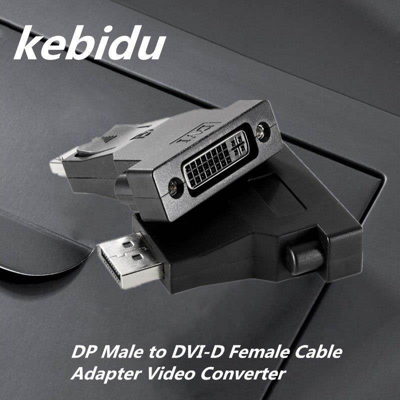 Kebidu Mini Displayport DP to DVI 24+1 Adapter Connector Male to Male Mini DP to DVI-D Converters for TV Laptop Projector