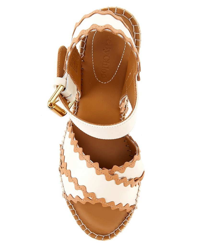 See By Chloe Glyn Leather Wedge Espadrilles