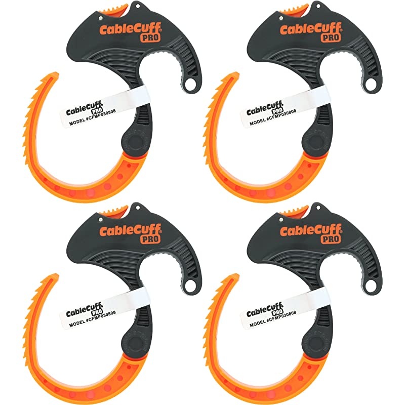 PRO 4 Pack 4x Medium 2 Inch Diameter Adjustable Reusable Tie Replacements for Extension Cords or Electronics