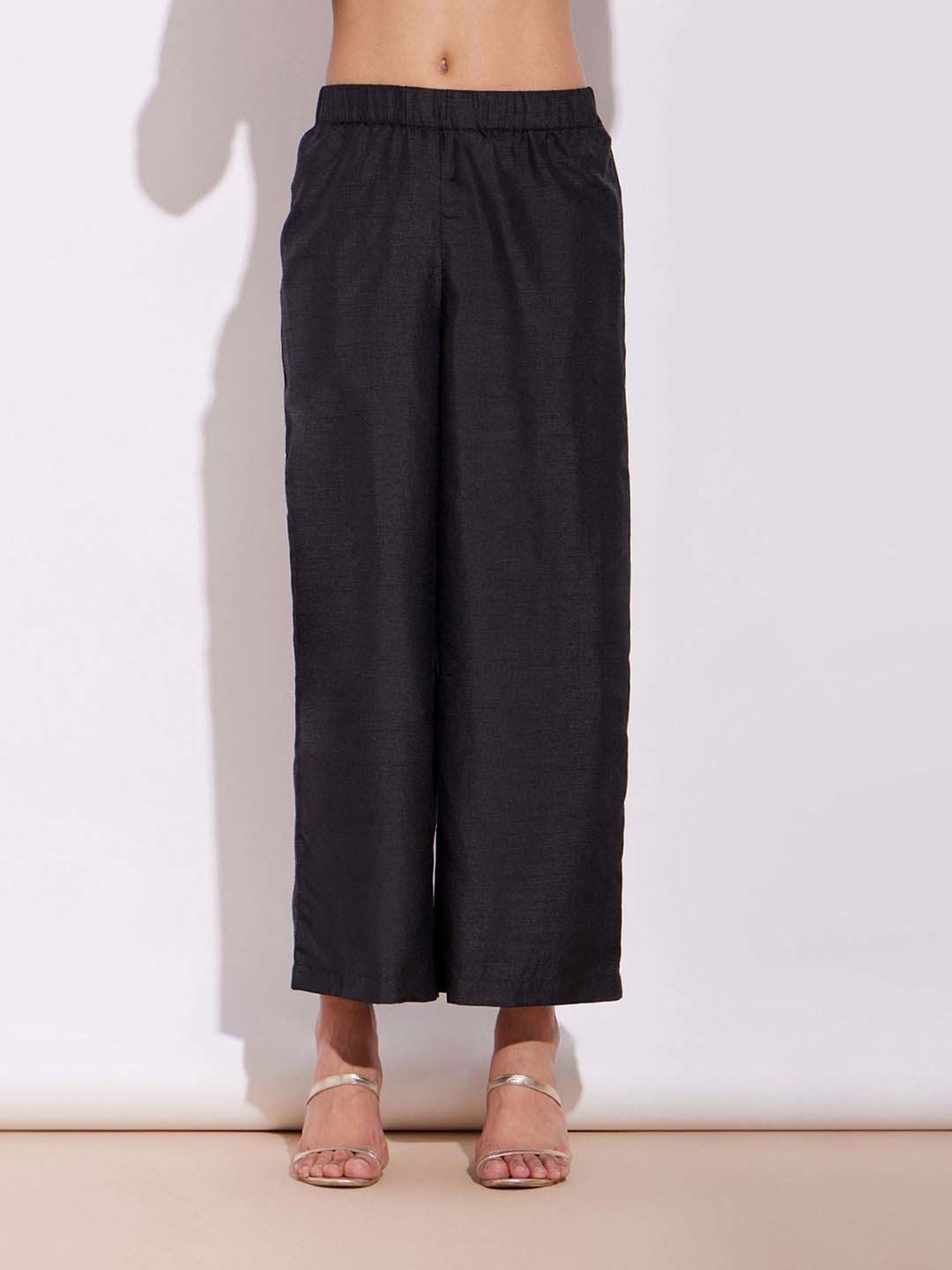 Pink Fort Black Striped Kurta Pant Set