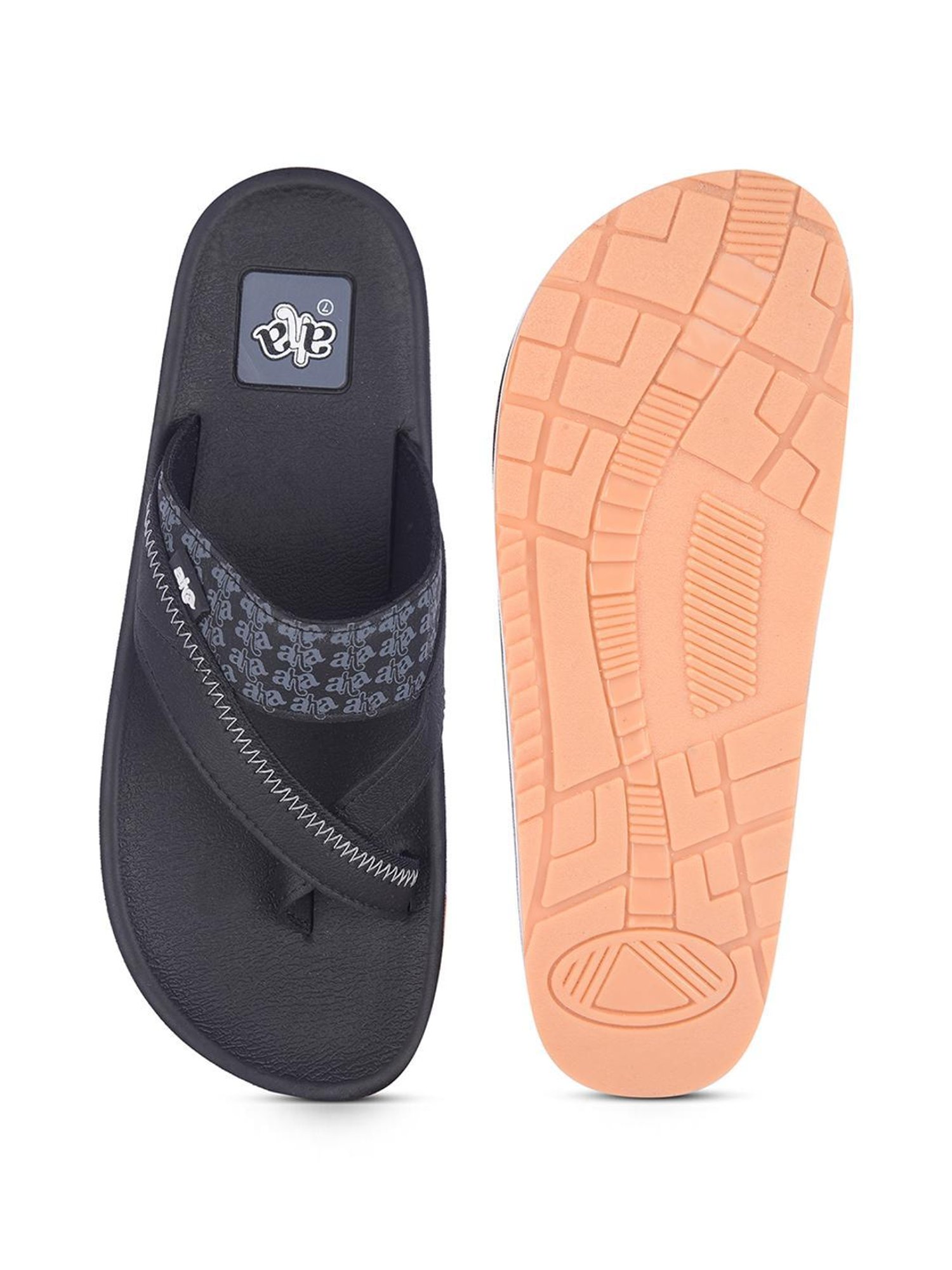 Aha by Liberty Men's Black Cross Strap Sandals