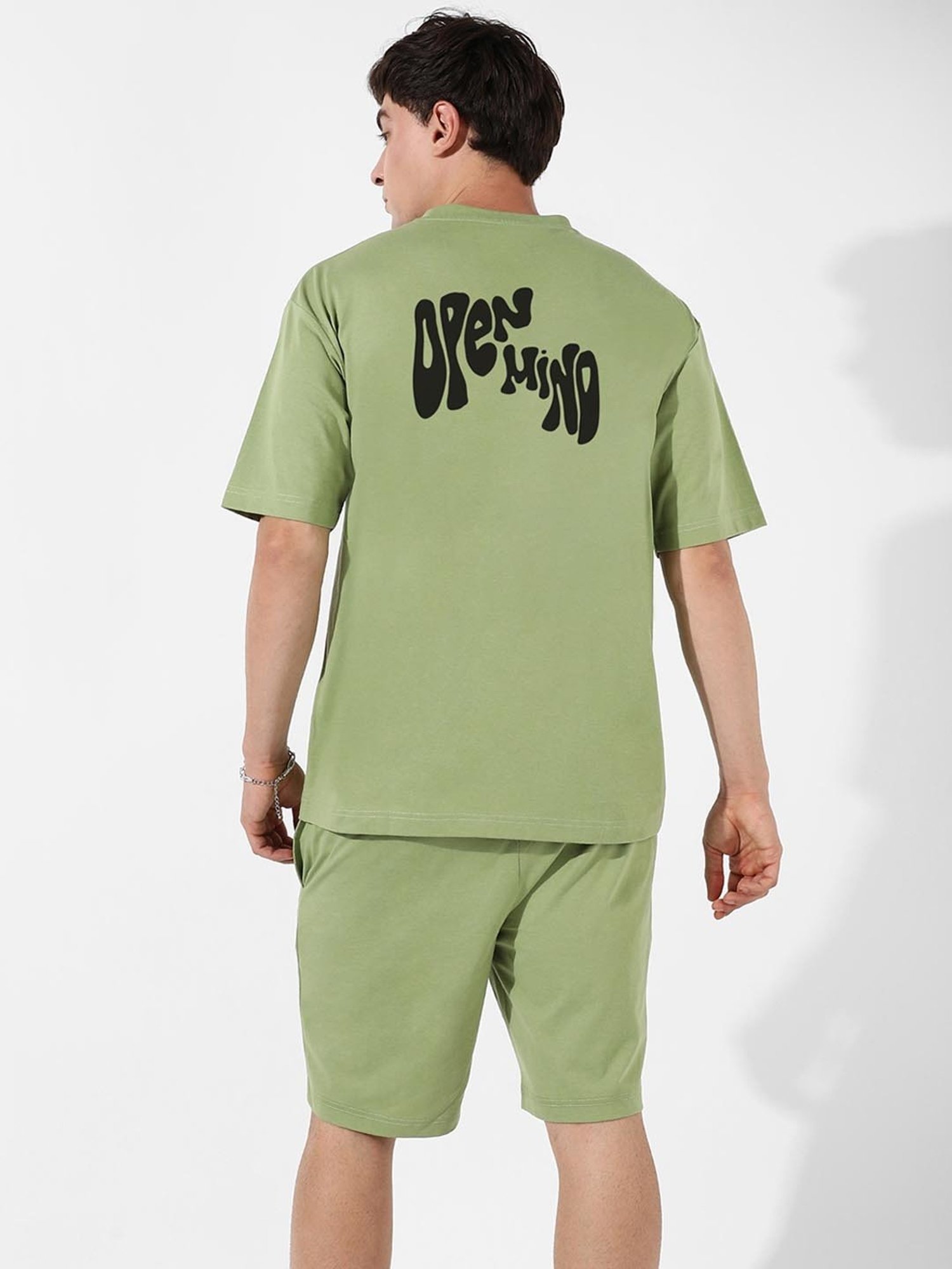 Campus Sutra Green Regular Fit Oversized Printed Co-Ord Set