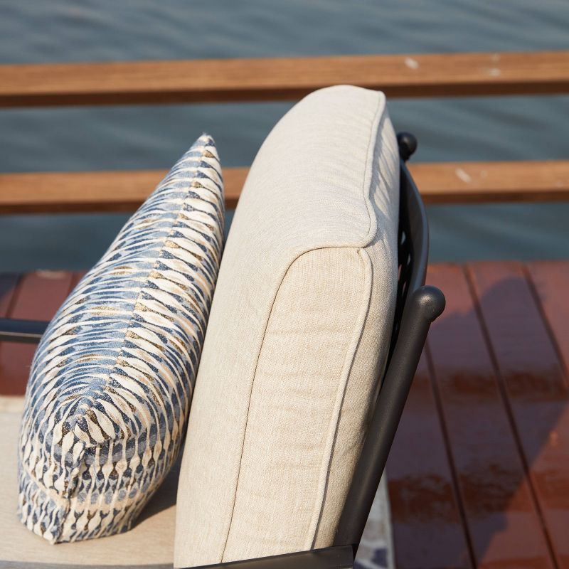 5pc Patio Steel Patio Seating Sets Cream - Lokatse