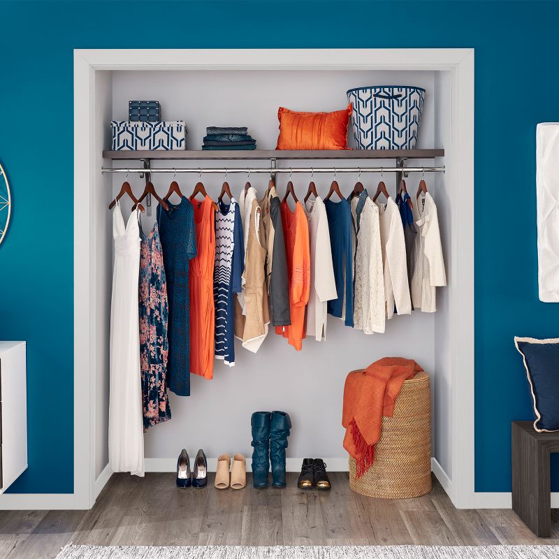 ClosetMaid Premium Wood Solid Closest Shelf Wall Organizer Rack with Brackets and Installation Kit, Espresso