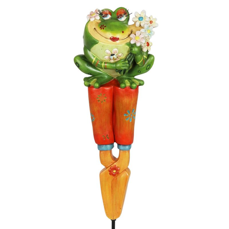 14.96" Plastic Frog Pruner Garden Plant Stake - Exhart