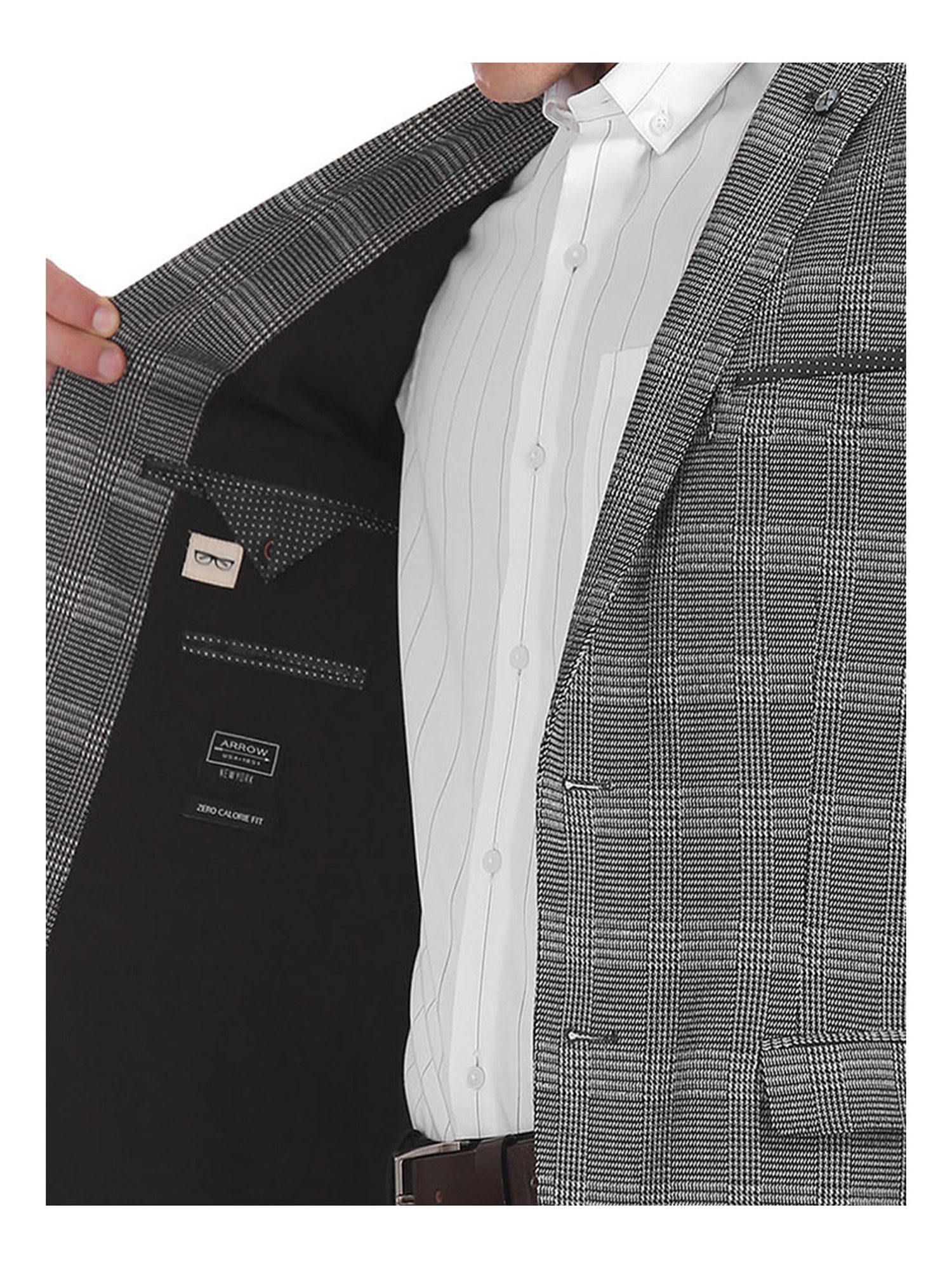 Arrow New York Grey Checks Blazer