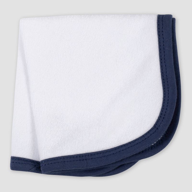 Gerber Baby Boys' 4pc Dino Bath Towel and Washcloth Set - White/Blue