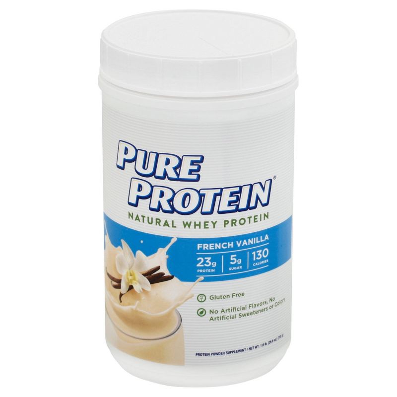 Pure Protein Natural Whey Protein Powder - French Vanilla - 25.6oz