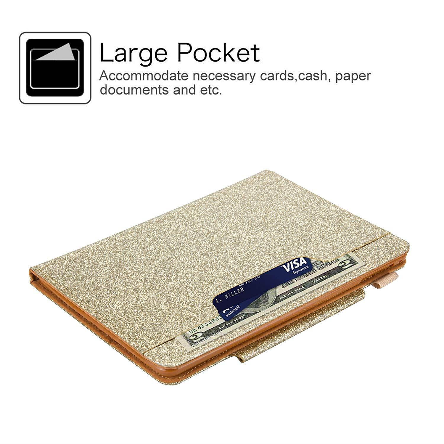 iPad 9.7 2018 2017/iPad Air 2/iPad Air Case, Dteck Multiple Viewing Angles Stand Folio Smart Case Cover with Auto Wake/Sleep Feature Protective Case for Apple iPad 6th/5th Gen, iPad Air 1/2,Gold